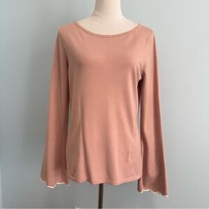 Boden Long Flared Sleeve Pale Pink Knit Sweater Size 10